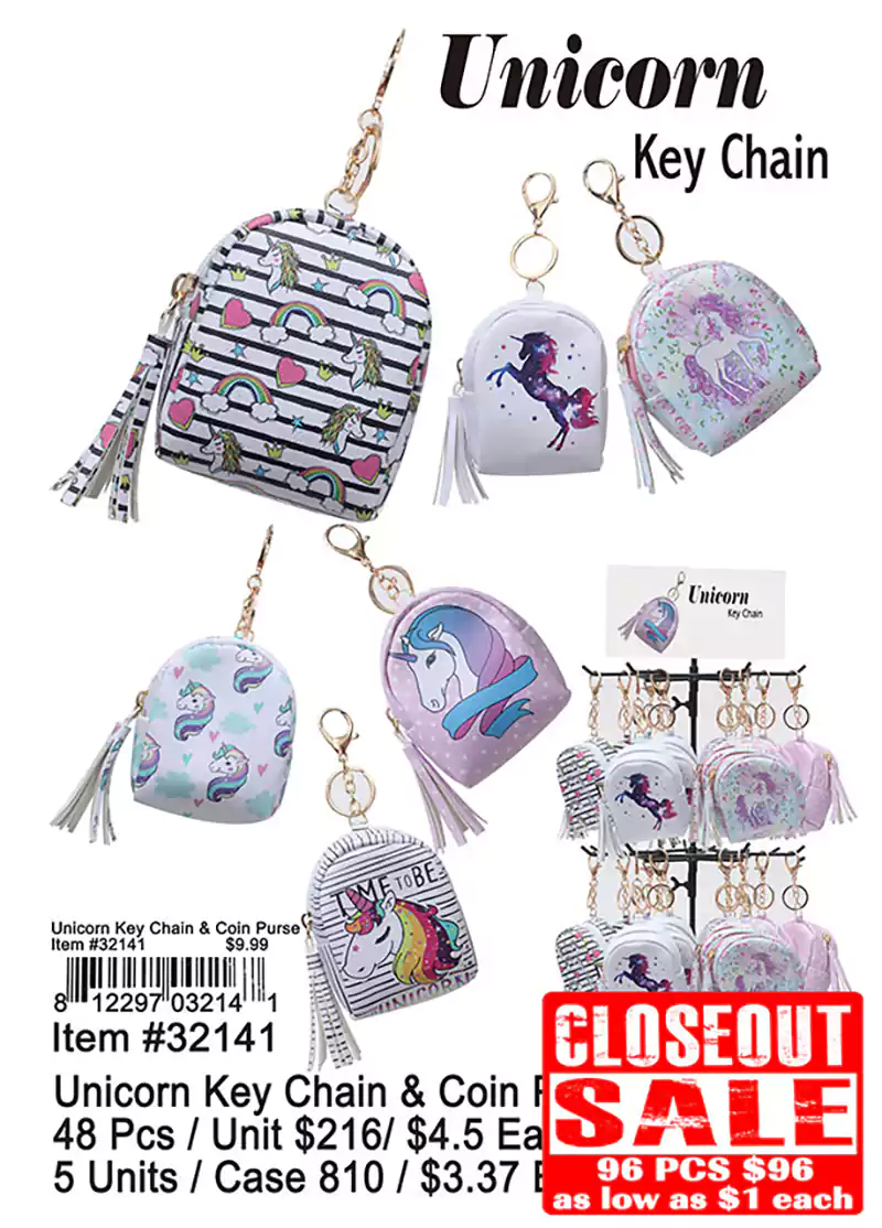 Unicorn Keychain and Coin Purse (CL)